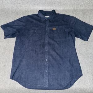 Orvis Classic Collection Navy Blue Short Sleeve Shirt Size XL button up